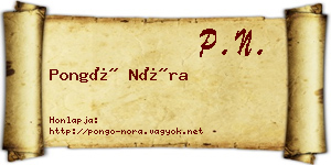 Pongó Nóra névjegykártya